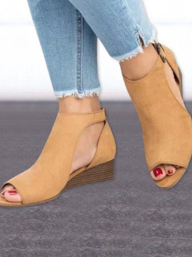 Evelyn | Women’s Orthopedic Peep-Toe Wedge Sandals with Ankle Strap
