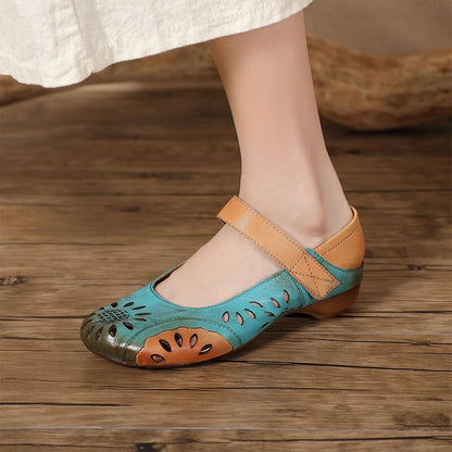 Paloma | Women’s Vintage Hand-Painted Orthopedic Mary Jane Flats