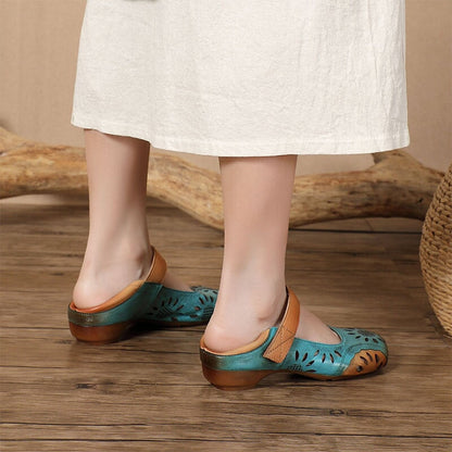 Paloma | Women’s Vintage Hand-Painted Orthopedic Mary Jane Flats