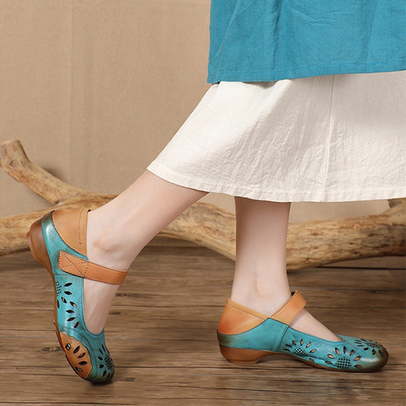 Paloma | Women’s Vintage Hand-Painted Orthopedic Mary Jane Flats