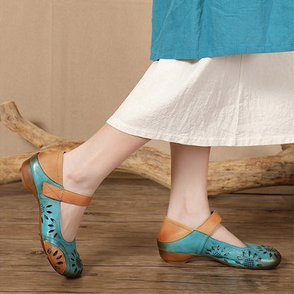 Paloma | Women’s Vintage Hand-Painted Orthopedic Mary Jane Flats