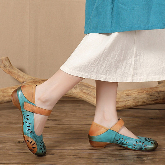 Paloma | Women’s Vintage Hand-Painted Orthopedic Mary Jane Flats