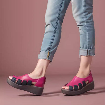 Joan | Women’s Orthopedic Open-Toe Leather Slip-On Comfort Shoes