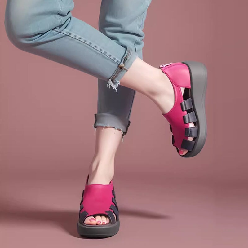 Joan | Women’s Orthopedic Open-Toe Leather Slip-On Comfort Shoes