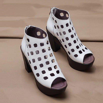 Jada | Women’s Peep-Toe Block Heel Ankle Boots