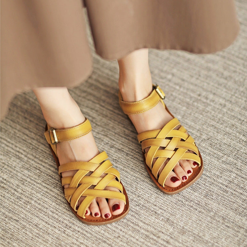Maya | Women’s Orthopedic Leather Strap Sandals with Adjustable Buckle