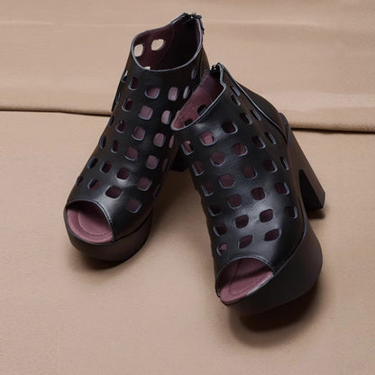 Jada | Women’s Peep-Toe Block Heel Ankle Boots