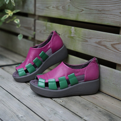 Joan | Women’s Orthopedic Open-Toe Leather Slip-On Comfort Shoes