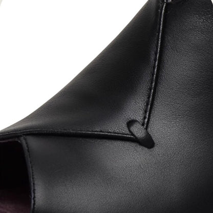 Leah | Women’s Orthopedic Peep-Toe Block Heel Leather Shoes