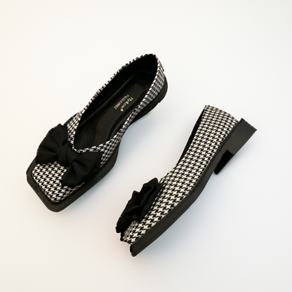 Joy | Square-Toe Ballet Flats with Bow Detail and Orthopedic Comfort