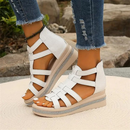 Brianna | Orthopedic Gladiator Wedge Sandals – Adjustable Strappy Comfort