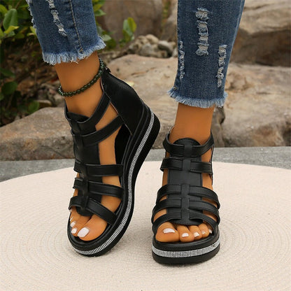 Brianna | Orthopedic Gladiator Wedge Sandals – Adjustable Strappy Comfort