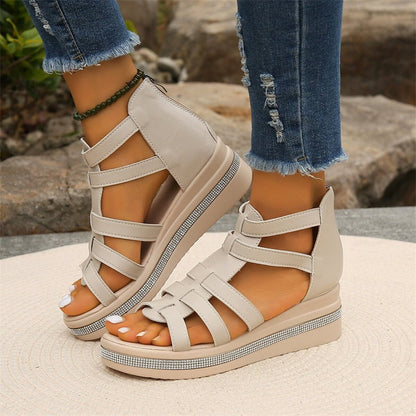 Brianna | Orthopedic Gladiator Wedge Sandals – Adjustable Strappy Comfort