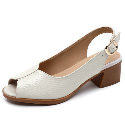 Caroline | Slingback Block Heel Sandals – Peep-Toe Everyday Elegance