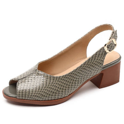 Caroline | Slingback Block Heel Sandals – Peep-Toe Everyday Elegance