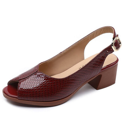 Caroline | Slingback Block Heel Sandals – Peep-Toe Everyday Elegance
